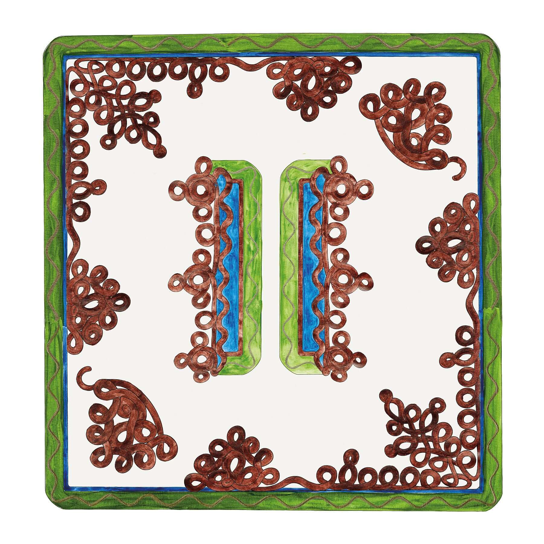 Kordeldetails von rumänischem traditioneller Mantel