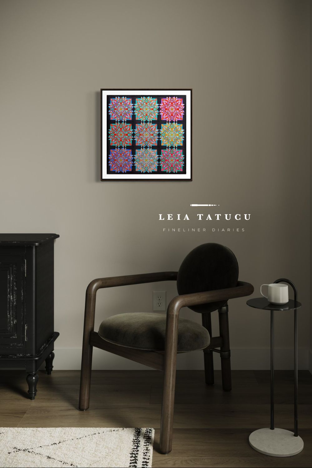 Geometric Lotus Blooms Kunstdruck