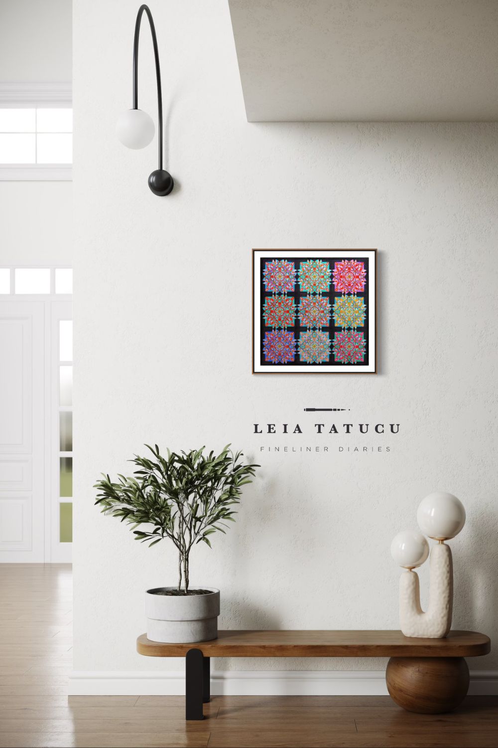 Geometric Lotus Blooms Kunstdruck