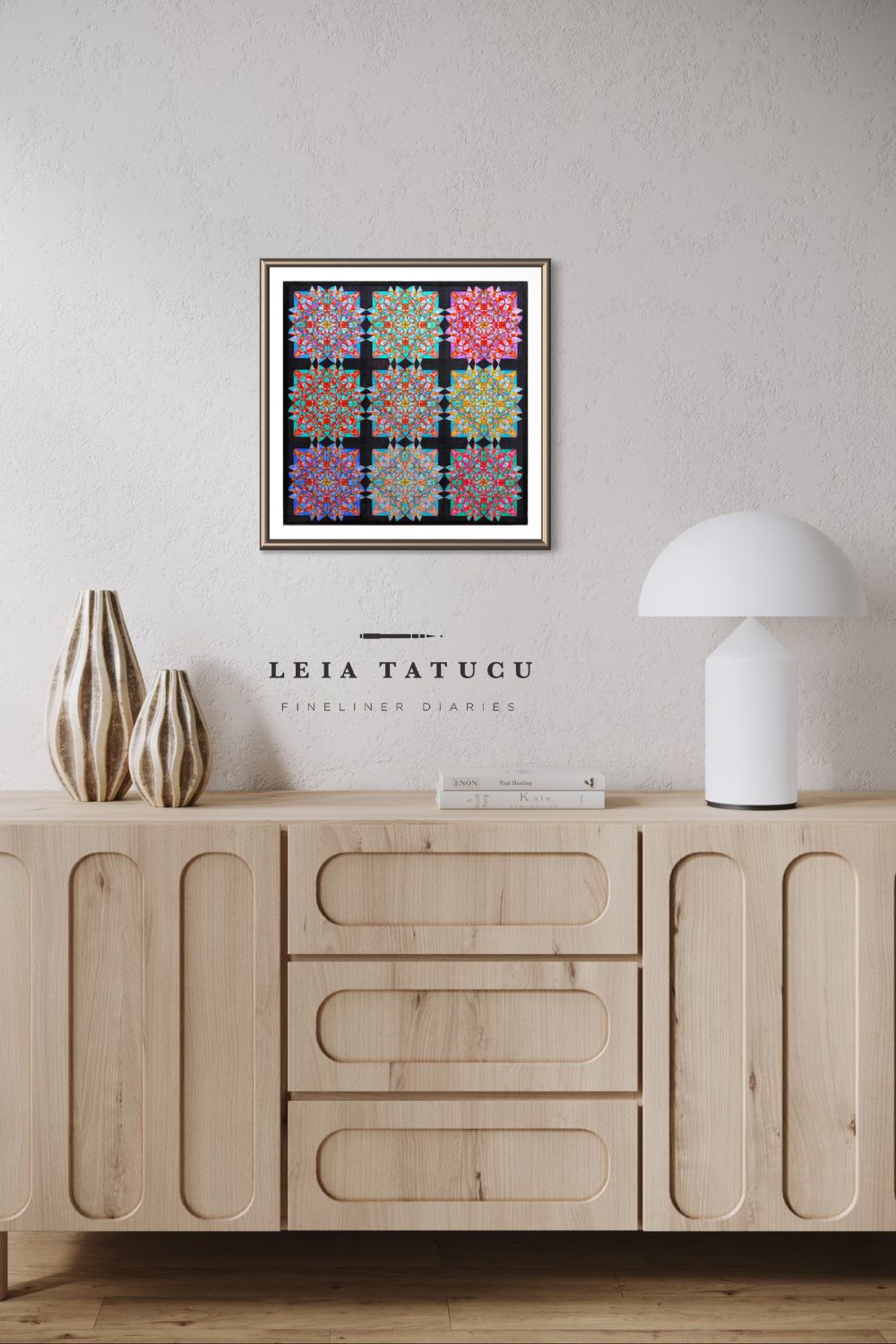 Geometric Lotus Blooms Kunstdruck
