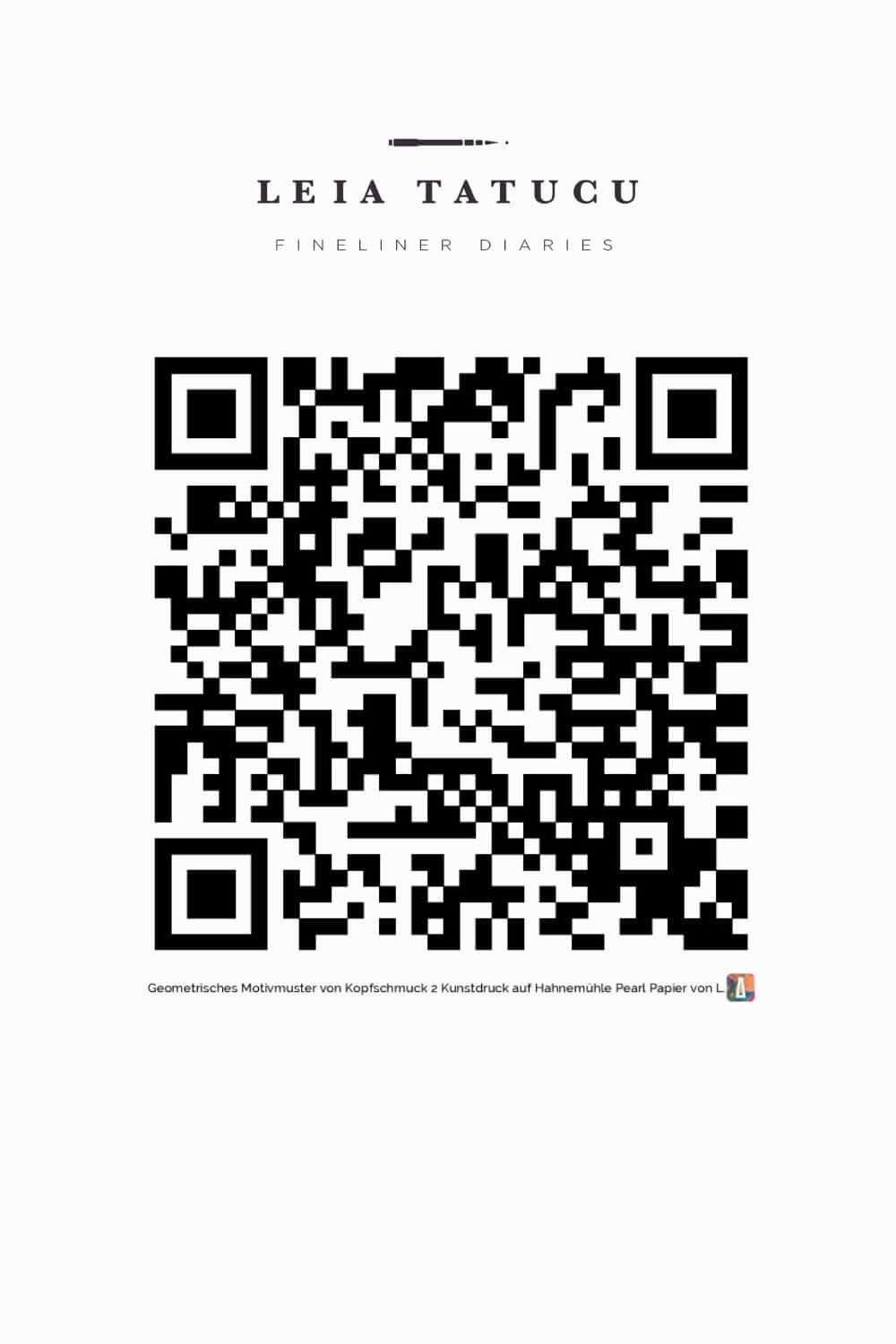 IAZZU QR code for Leia Tatucu's traditional headpiece inspired fine art print.