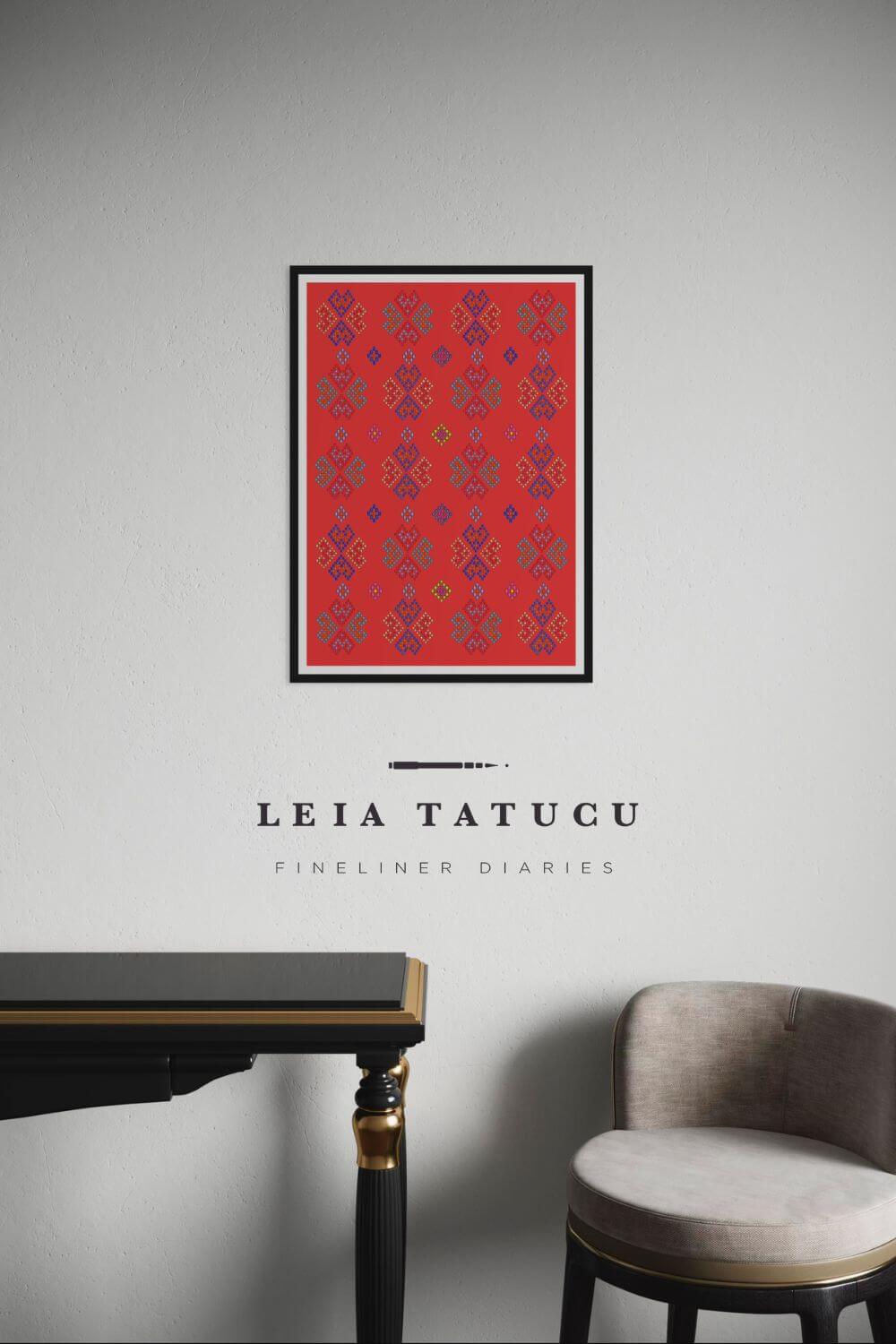 Print de Artă Model geometric 2 inspirat de ceapsă tradițională românească