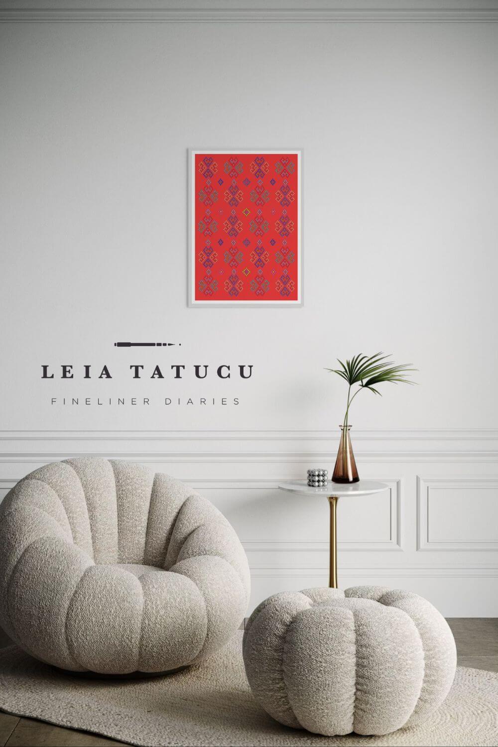 Print de Artă Model geometric 2 inspirat de ceapsă tradițională românească
