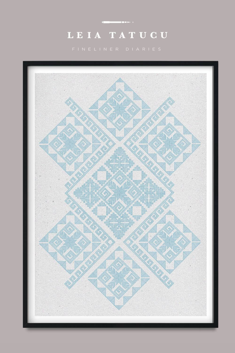 Print de Artă Model geometric de pe o ie tradițională românească