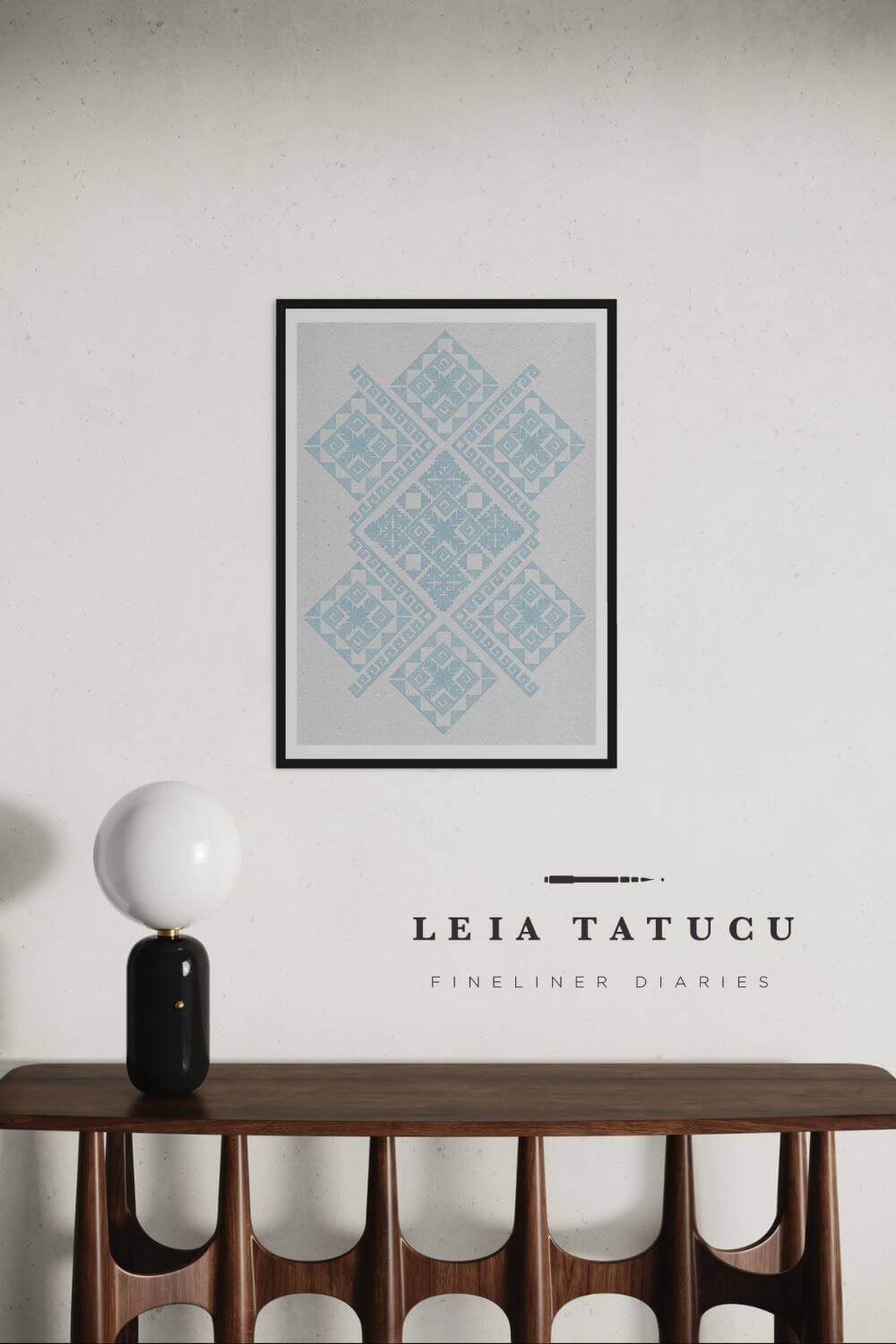 Print de Artă Model geometric de pe o ie tradițională românească