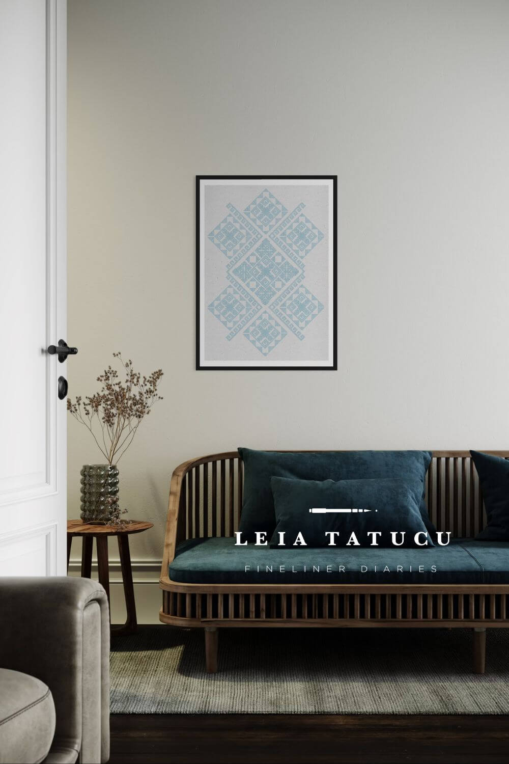 Print de Artă Model geometric de pe o ie tradițională românească