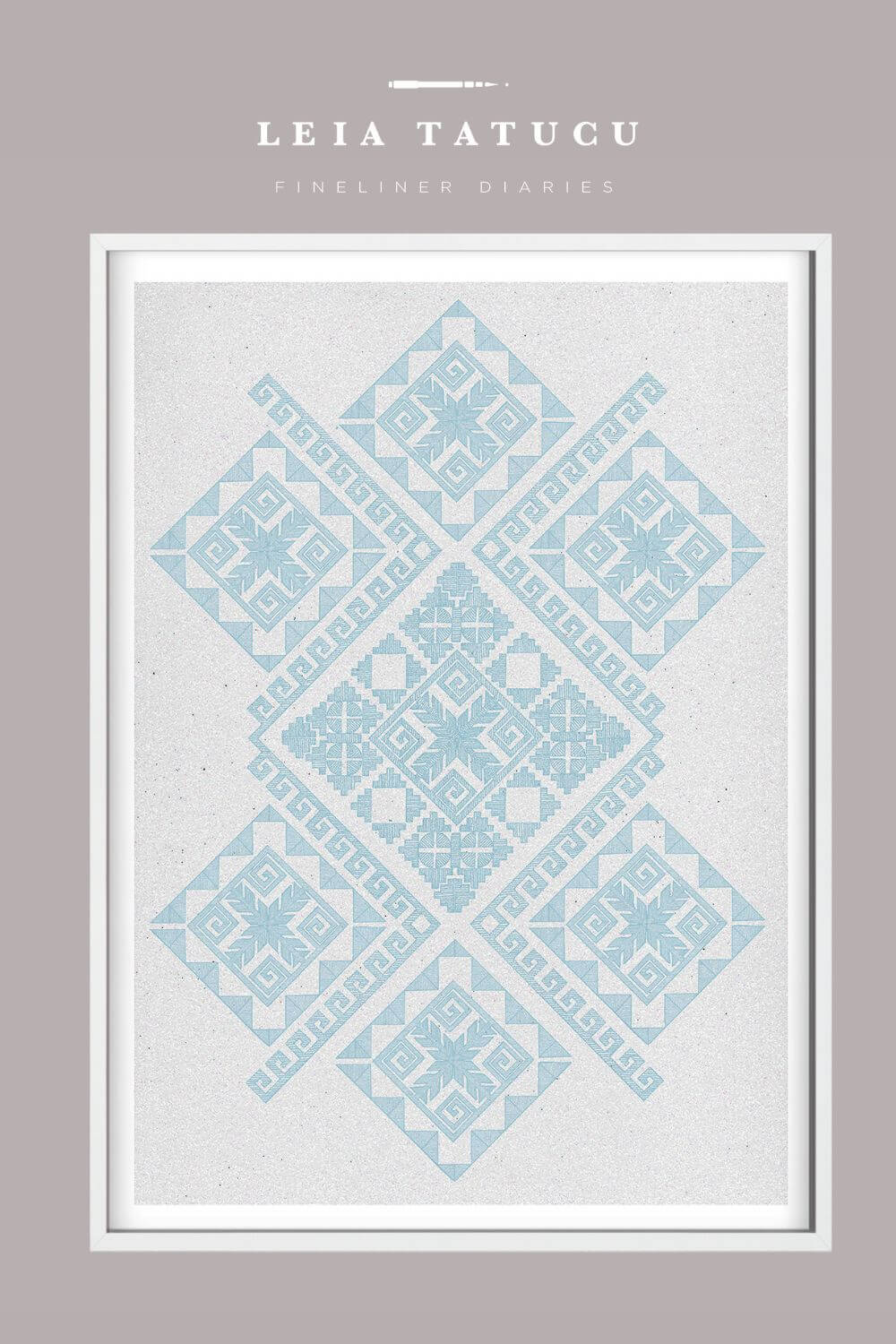 Print de Artă Model geometric de pe o ie tradițională românească