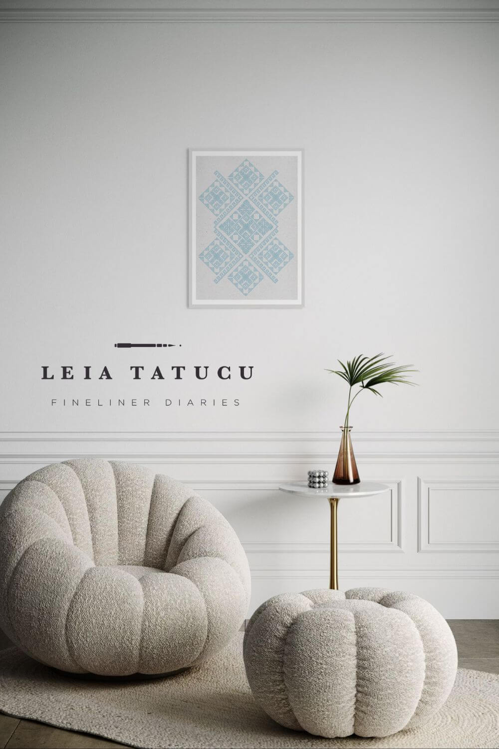 Print de Artă Model geometric de pe o ie tradițională românească