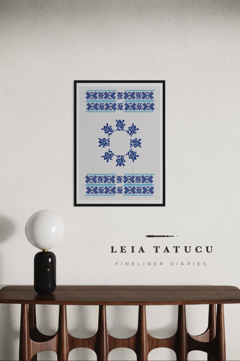 Print de Artă Model geometric dintr-un ștergar tradițional românesc decorativ pentru perete