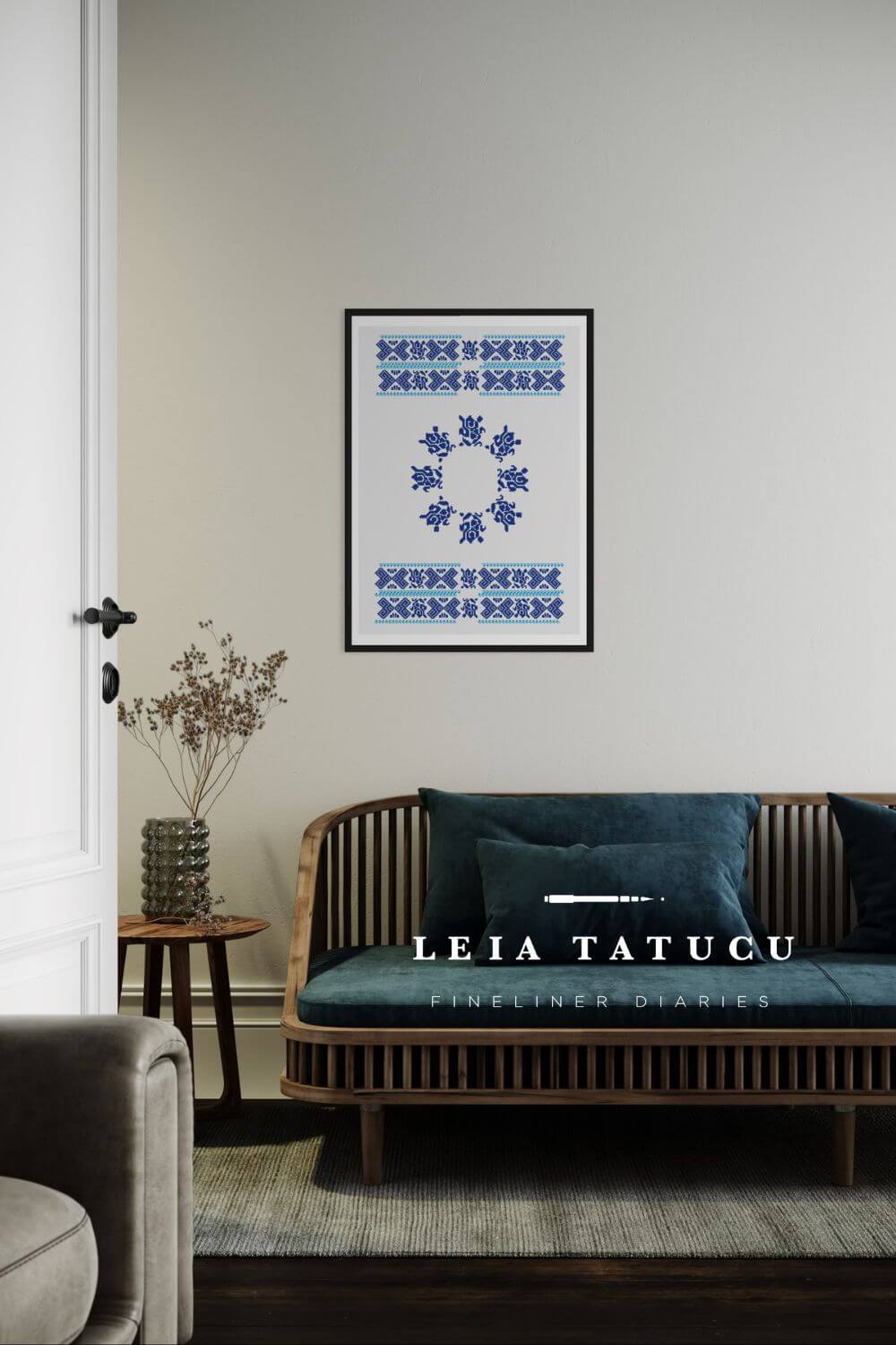 Print de Artă Model geometric dintr-un ștergar tradițional românesc decorativ pentru perete