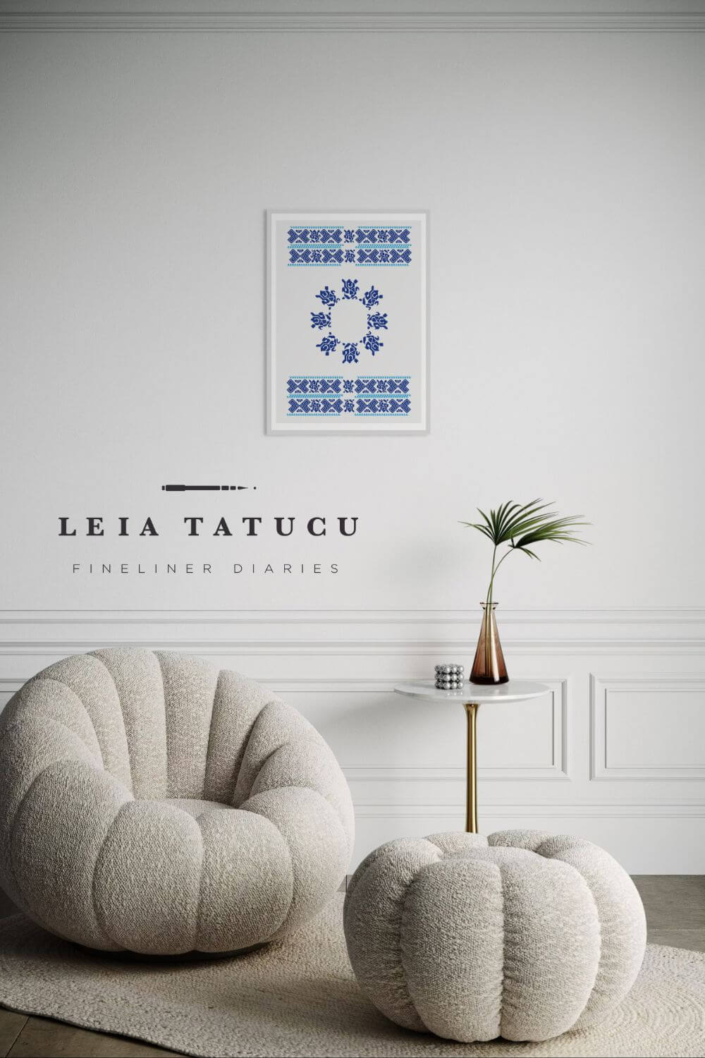 Print de Artă Model geometric dintr-un ștergar tradițional românesc decorativ pentru perete