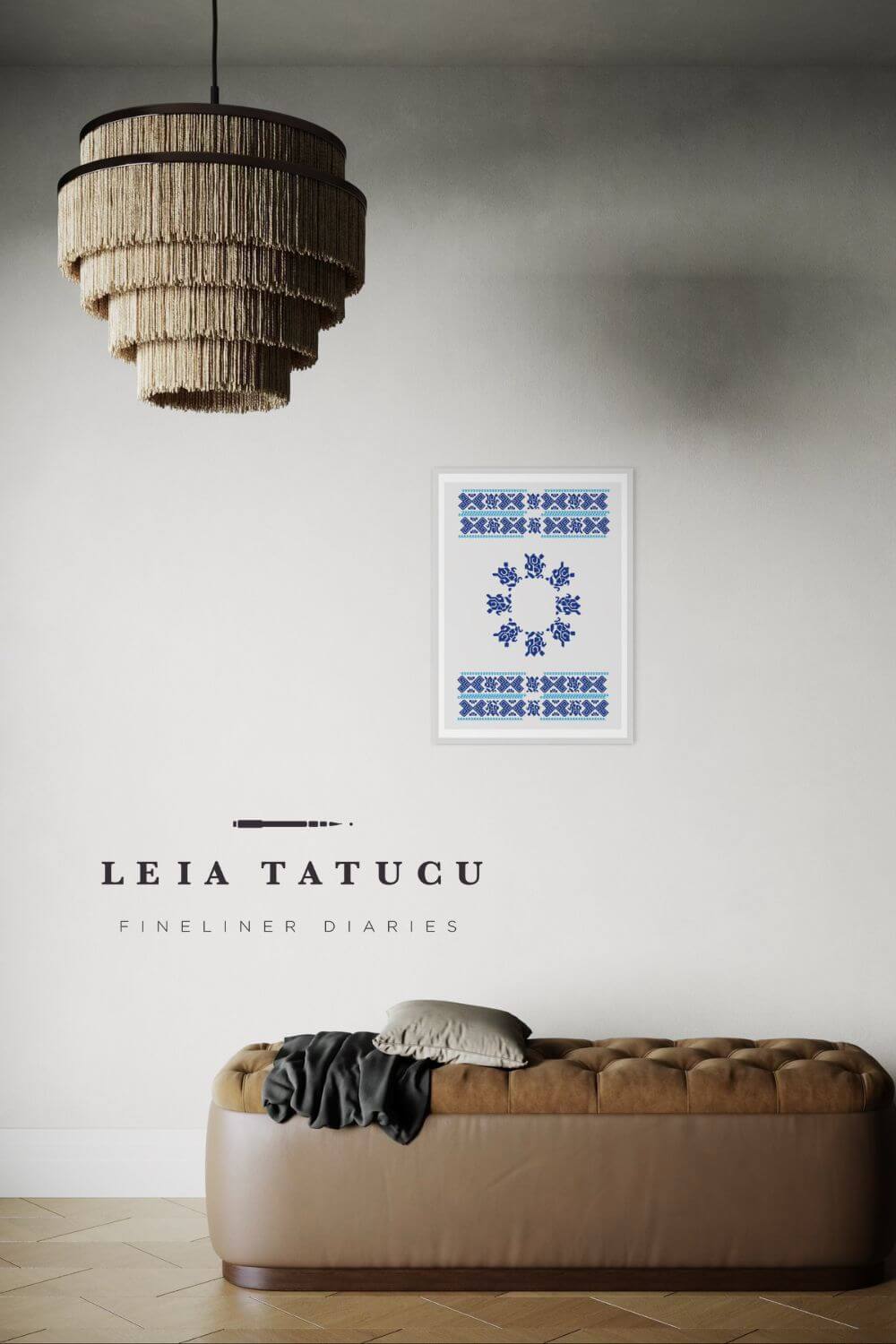 Print de Artă Model geometric dintr-un ștergar tradițional românesc decorativ pentru perete