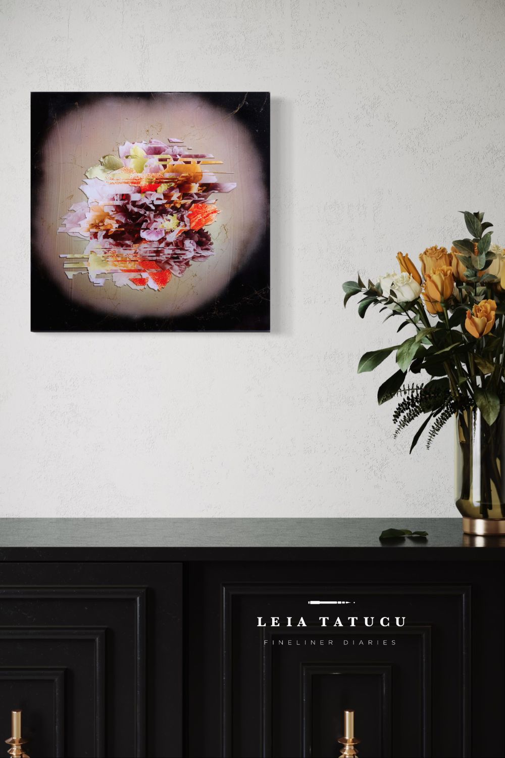 Peony Glitch Kunstwerk