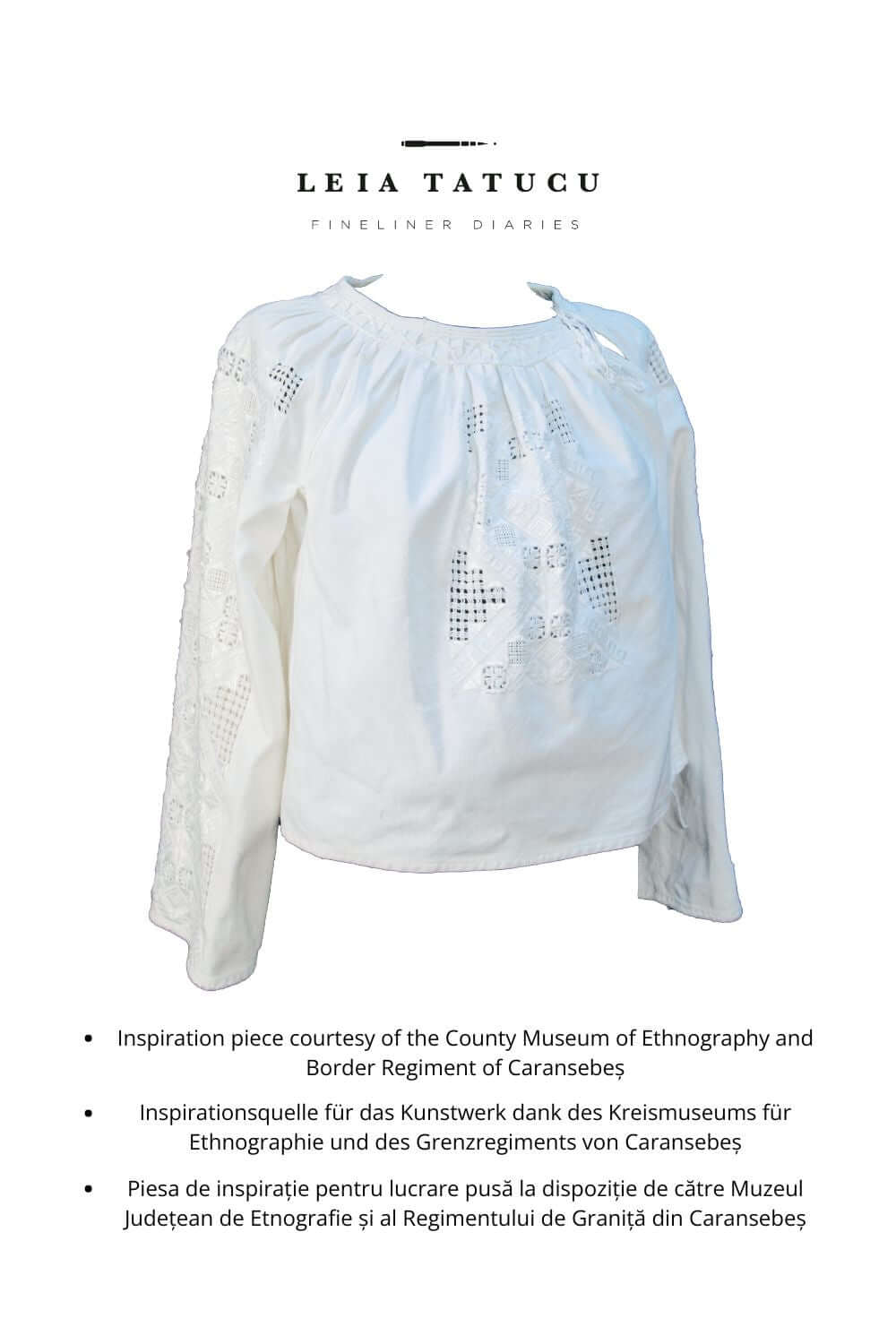 Geometrisches Muster von einer traditionellen rumänischen Frauenbluse