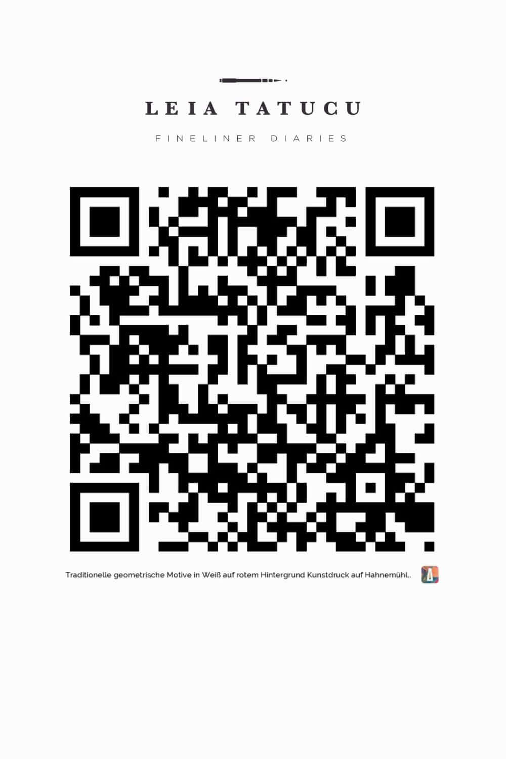Print de Artă Motive Geometrice Tradiționale Românești în Alb pe un Fundal Roșu
