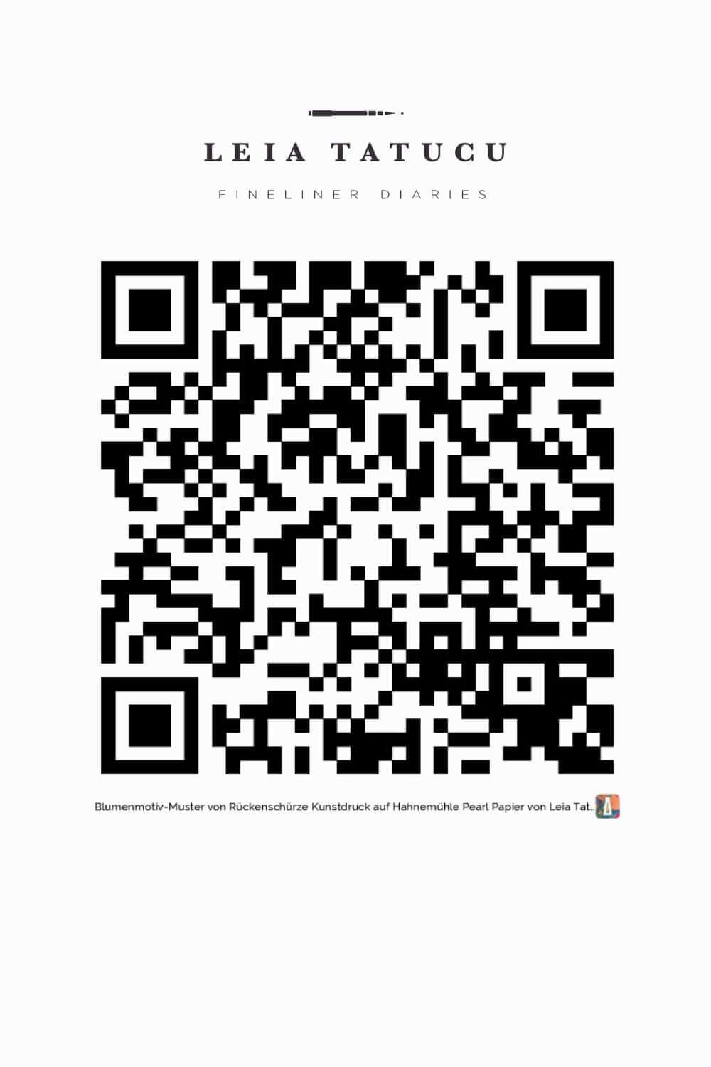 IAZZU QR code for Leia Tatucu's floral motif pattern art print.