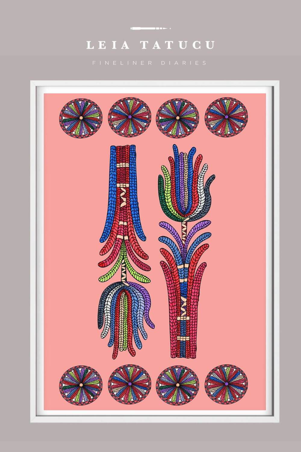 Braided solar motifs from Romanian traditional vest