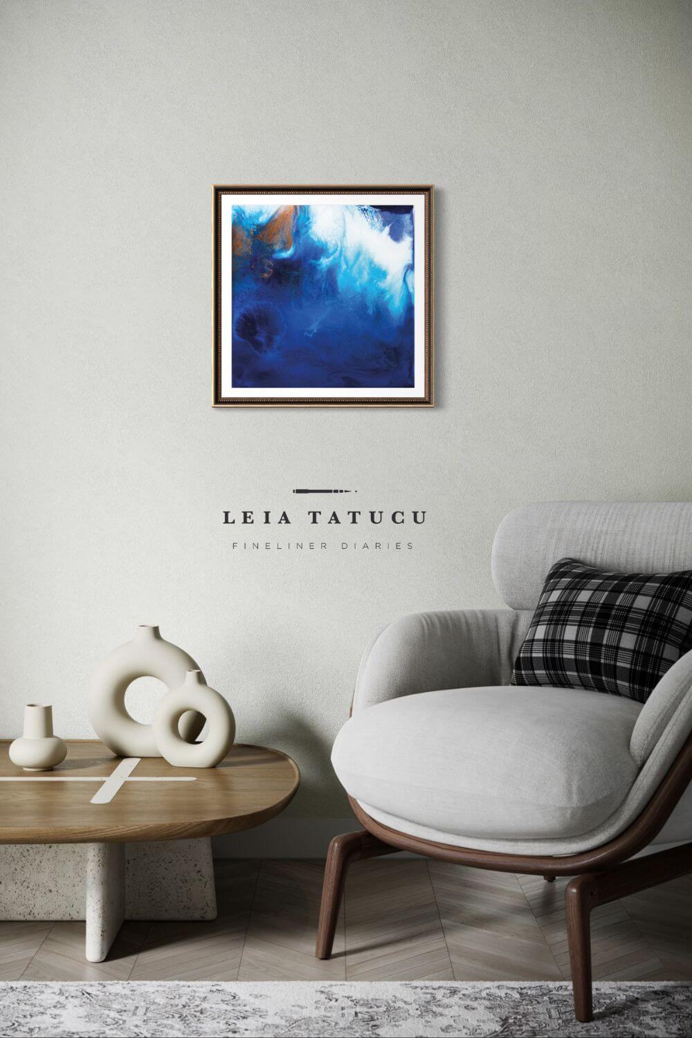 Deep Blue Shades Kunstdruck