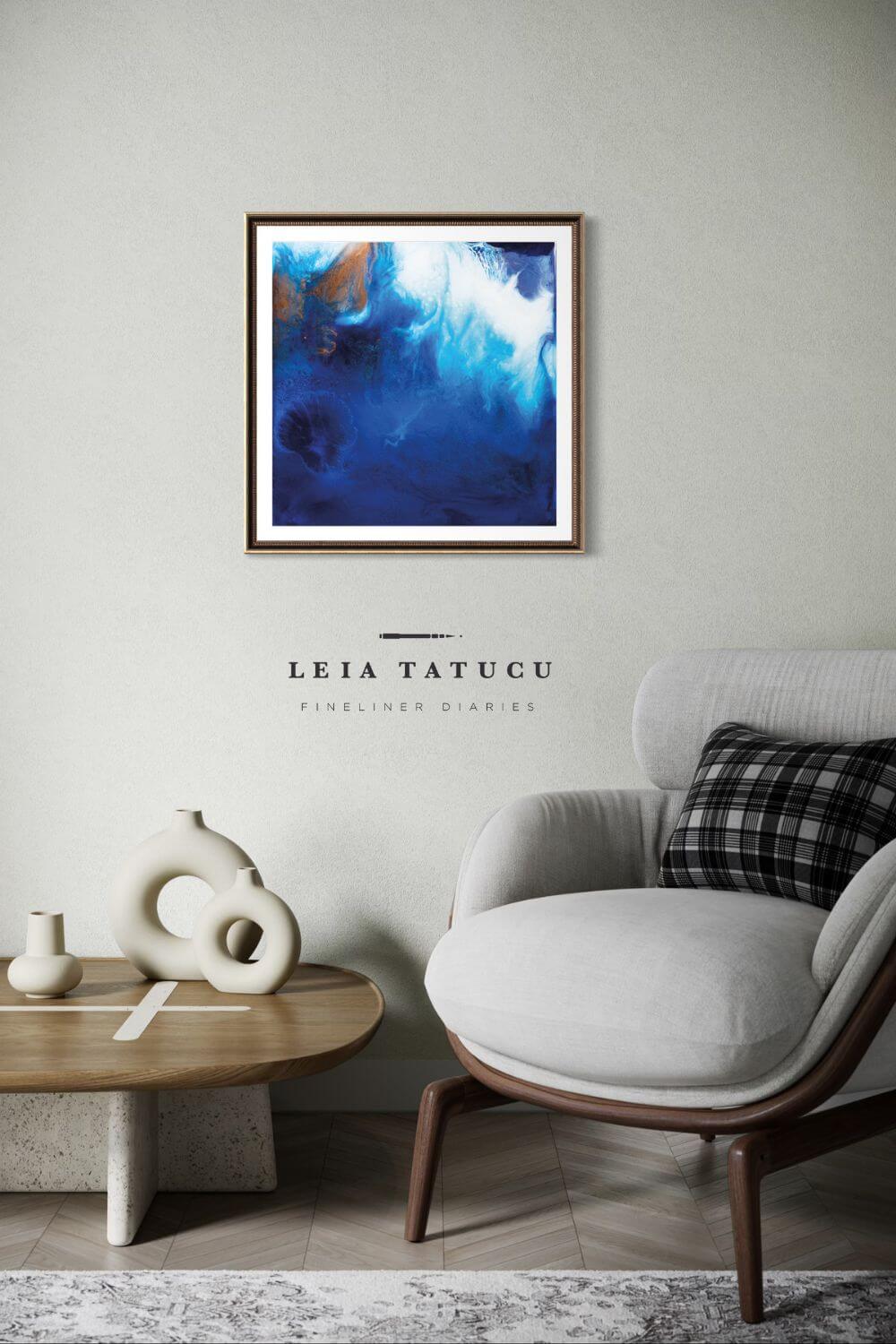 Deep Blue Shades Kunstdruck