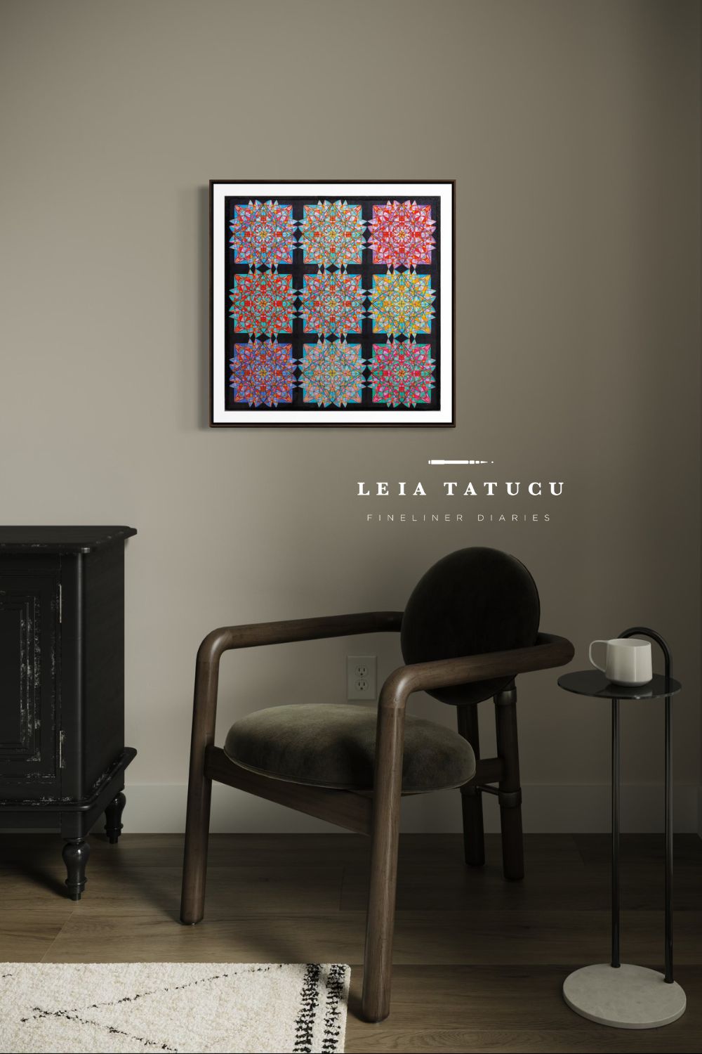 Geometric Lotus Blooms Kunstdruck