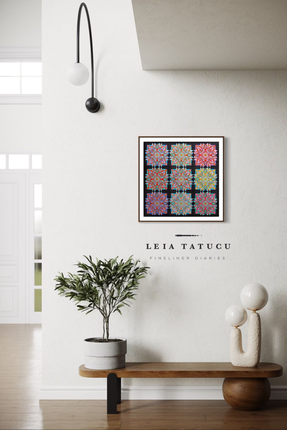 Geometric Lotus Blooms Kunstdruck